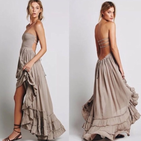 Bohemian Halter Backless Extratropical Maxi Dress - Picture 2 of 7